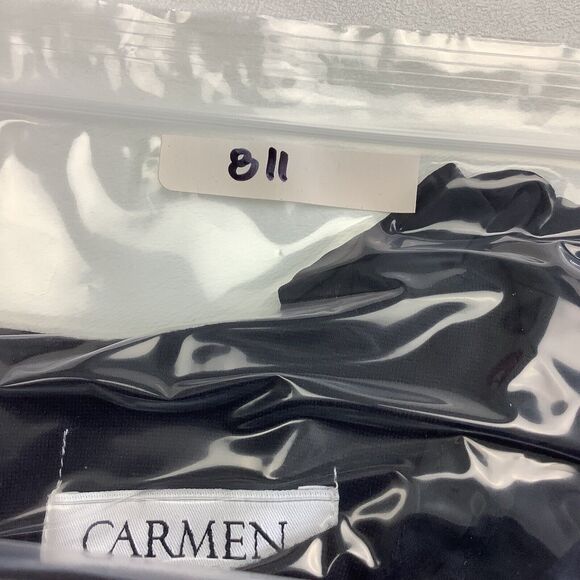 Carmen Marc Valvo Roma Midi Dress Women's 10 Sheath Ruffle Sleeveless Stretch - Picture 13 of 14